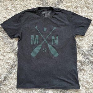 Minnesota Sota Clothing T Shirt Men Medium Dark Gray Teal Graphic Paddle State
